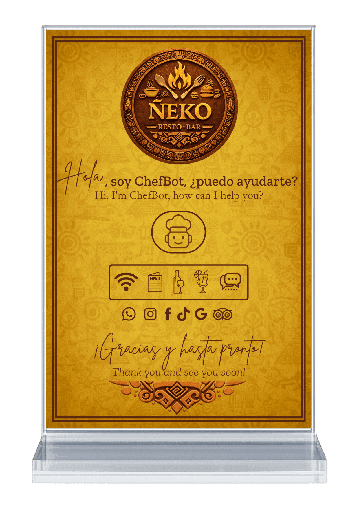 Stand NFC Ñeko resto-bar - reverso