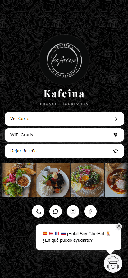 Carta digital visual en móvil