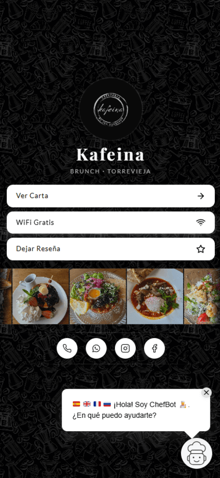 Carta digital visual en móvil